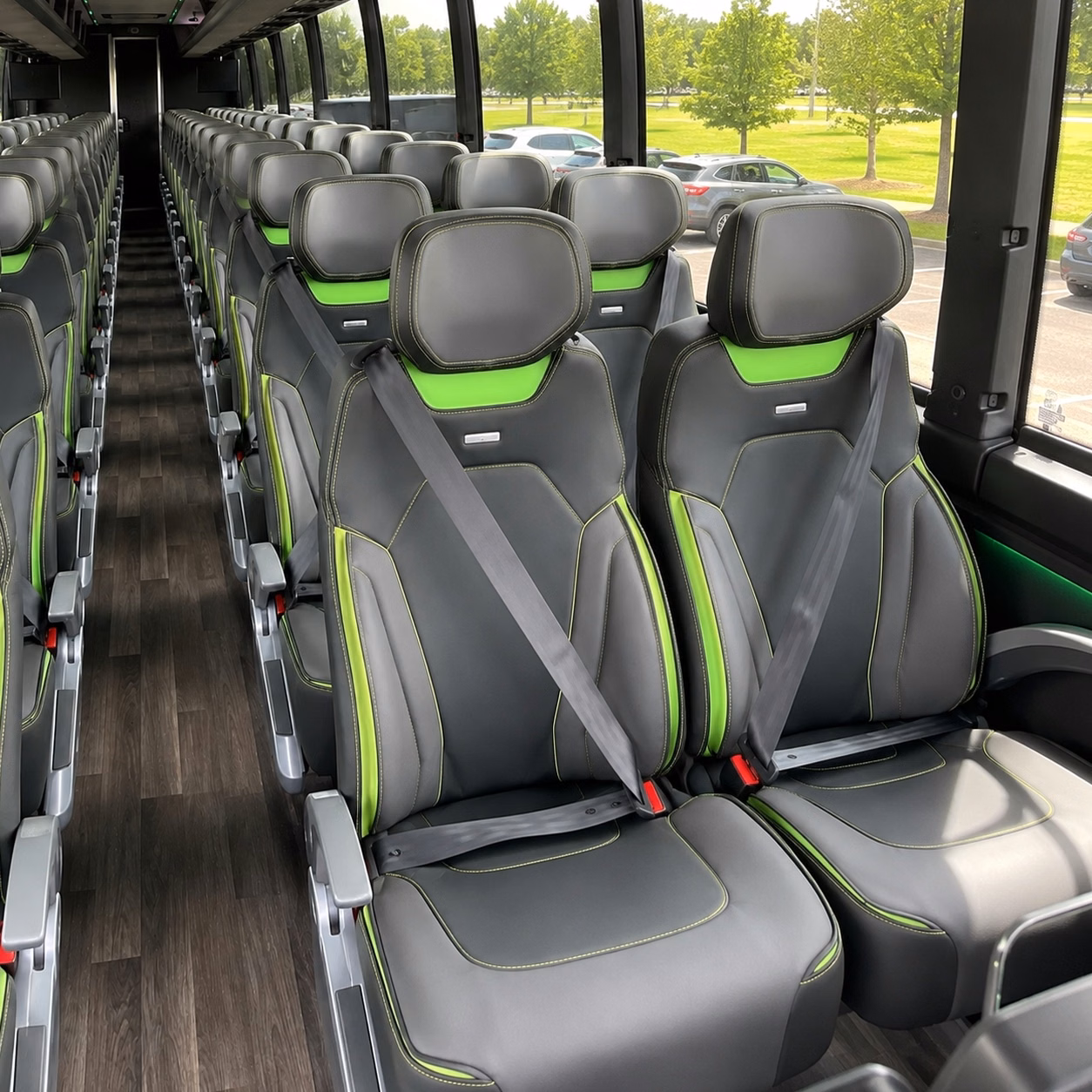 56 passenger charter bus interior